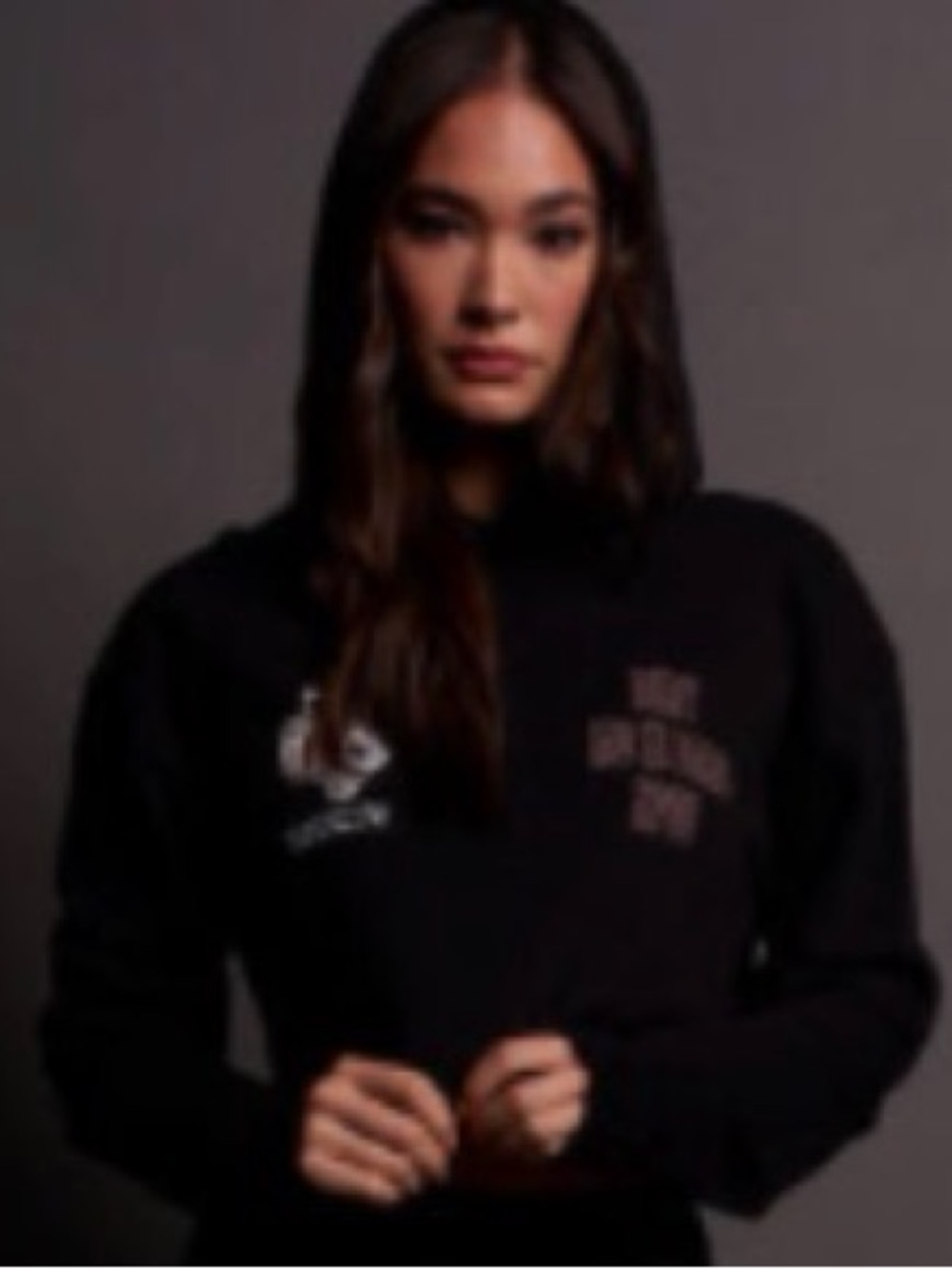 Darc Sport Black Graphic Cropped Hoodie